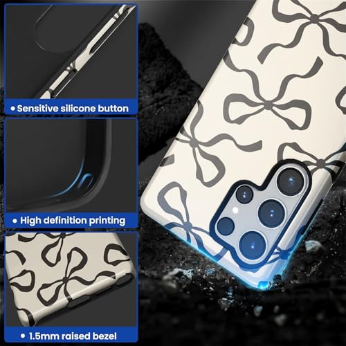 Coque Samsung S25 Ultra silicone rigide HL2 avec motif nœud noir - 3