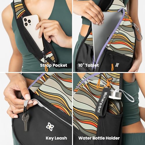 Sherpani Esprit, Sling Backpack, 10L Travel Bag, Women Shoulder Sling Purse, Crossbody Backpack, Travel Gifts, Pickleball Bag, RFID Protection, Fits 10 Inch Tablet (Ventura '73)2