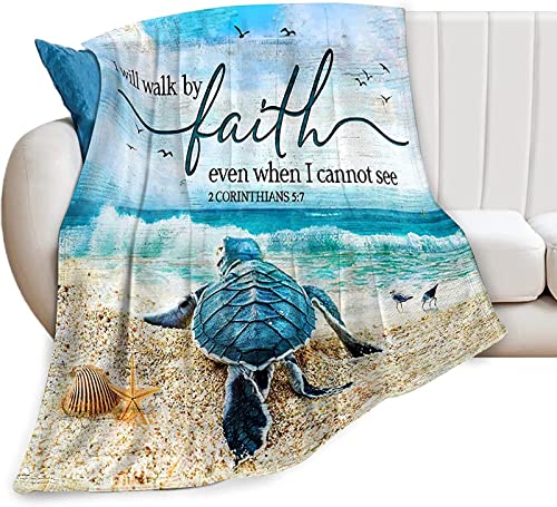 Tourrest Sea Turtle Throw Blanket Turtle Blanket for Kids Adults Super Warm Soft Cozy Plush Fleece Flannel Blanket for Sofa Couch Bed Birthday Gifts Sea Turtle Print Blanket 60inchx80inch