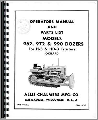 Allis Chalmers 962 Manual do Operador do Acessório da Dozer