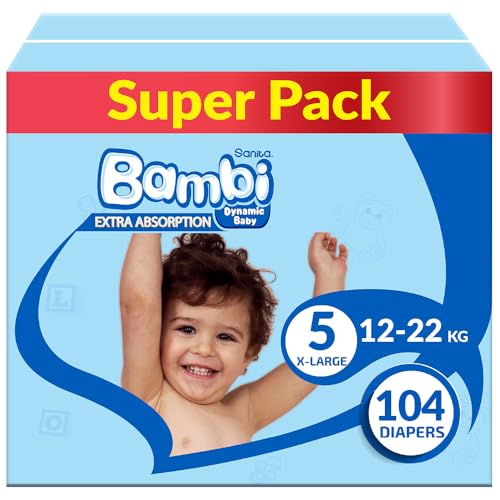 Sanita Bambi Size 5 XL 12-22 Kg Super Box 104 Diapers
