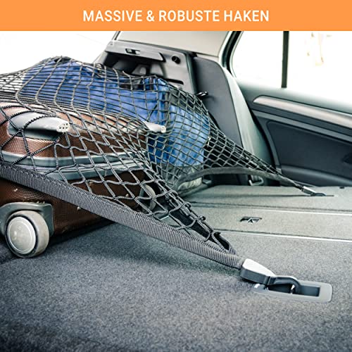 Vicera Gepäcknetz 100x80 cm • Kofferraumnetz fürs große Autos SUV Kombi Bus Wohnmobil mit massiven Haken • Auto Netz Organizer & Sicherung für den Kofferraum