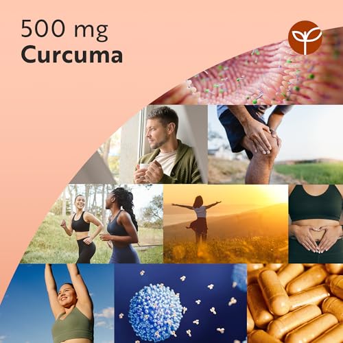 500mg Curcuma Extrakt Kapseln - 120 Kapseln - Mit 95% reinstem Curcumin - Laborgetestet - Mit Pfeffer & Ingwer - Curcuma Kapseln - Hochdosiert - Nutravita Kurkuma