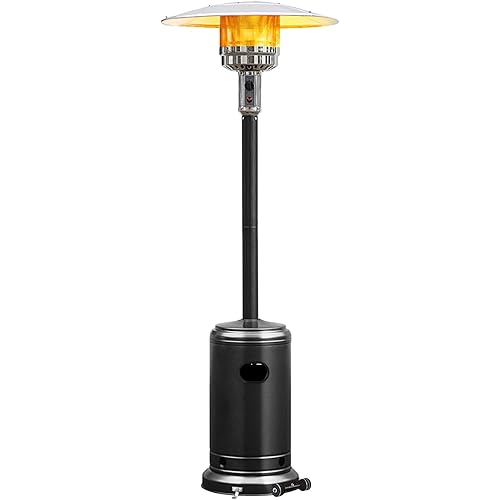 Giantex Patio Heaters for Outdoor Use, 50,000 BTU Propane Outdoor Heaters with Wheels, Outdoor Heat Lamp with Trip-over Protection & CSA Certified for Commercial and Household (Black)