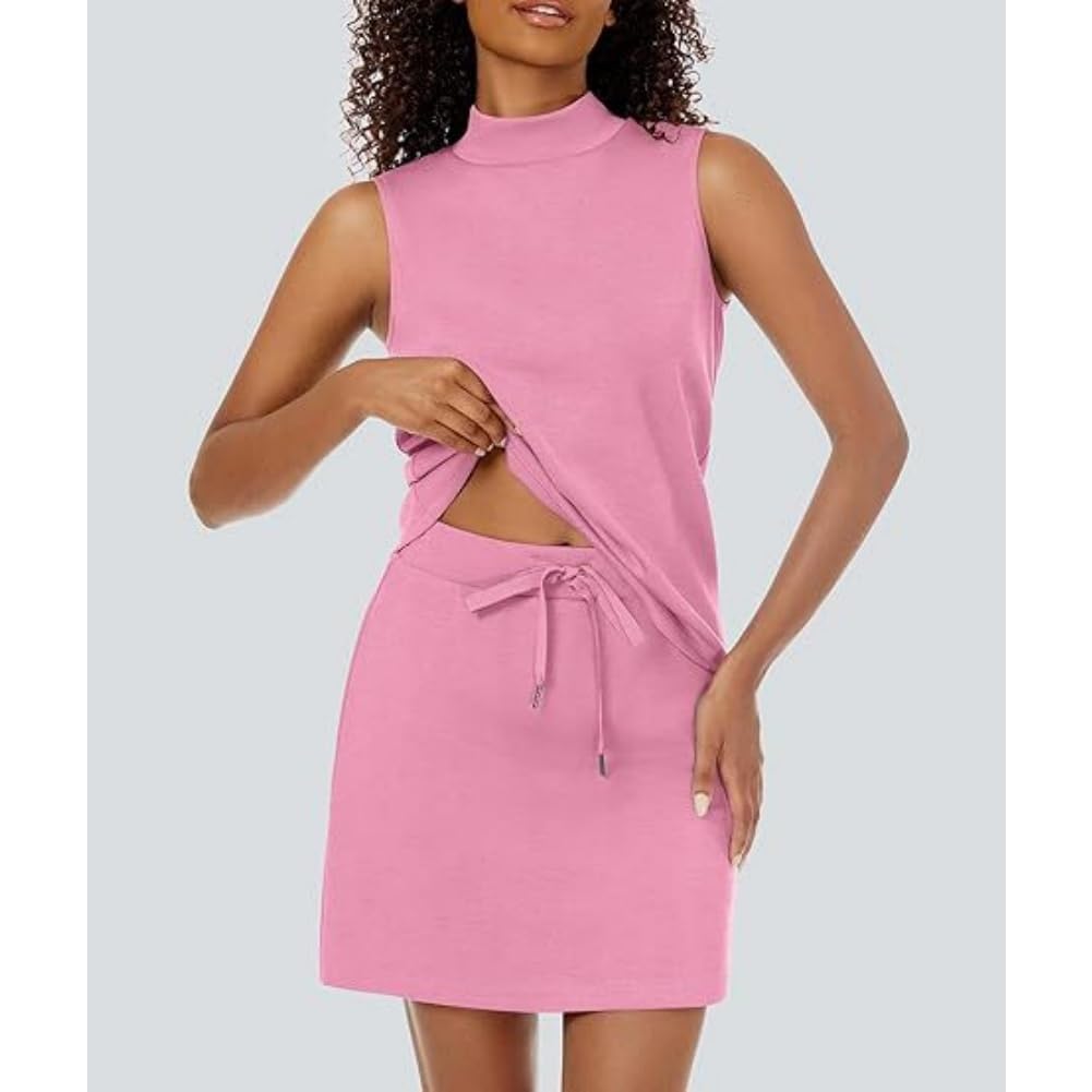 Generisch Elegantes conjuntos de camiseta sin mangas y falda de tenis, faldas de dos piezas y sudaderas a juego