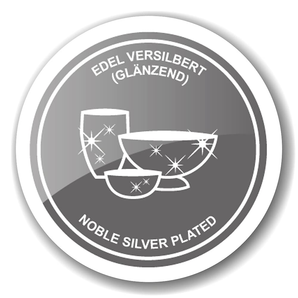 EDZARD 6er Set Serviettenring Faden, Länge 6 cm, edel versilbert, anlaufgeschützt
