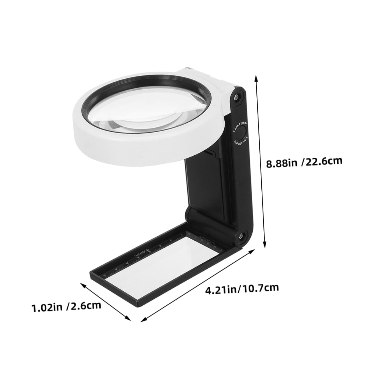 GOOHOCHY Practical Folding Reading Magnifier with Light for Close Work Embroidery Crafting Jewelry Reading and More Portable Desktop Lamp