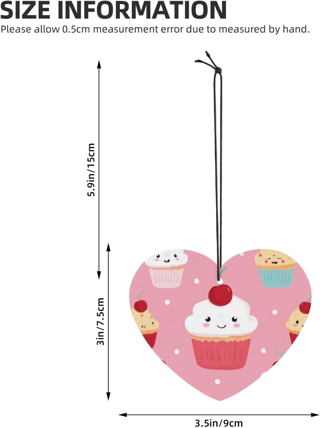 Car Air Freshener 24 PCS cute cupcake Hanging Car Air Fresheners Auto Interior Decor Card Freshener Strong Scented Card Lavender Cars Scents for Office Bedroom Close Drawer Heart Shape