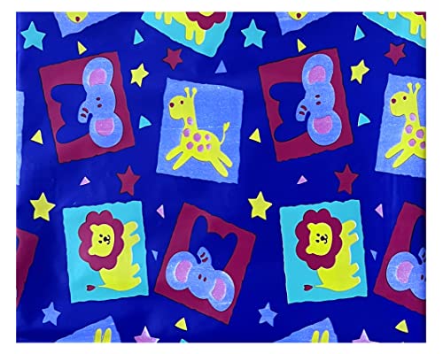 Image of EcoSoft Plastic Sheet,PVC Sheet for Kids,Rubber Sheet for Babies,Bed Wetting Protector(90 x 135 cm) (Mini Jungle Blue)