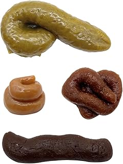 لعبة بو وهمية وواقعية للكلب من هوتمنتي، 4 قطع براز مزيف اسفنجي، مقالب الهالوين، مقاس L لارج، لون بني