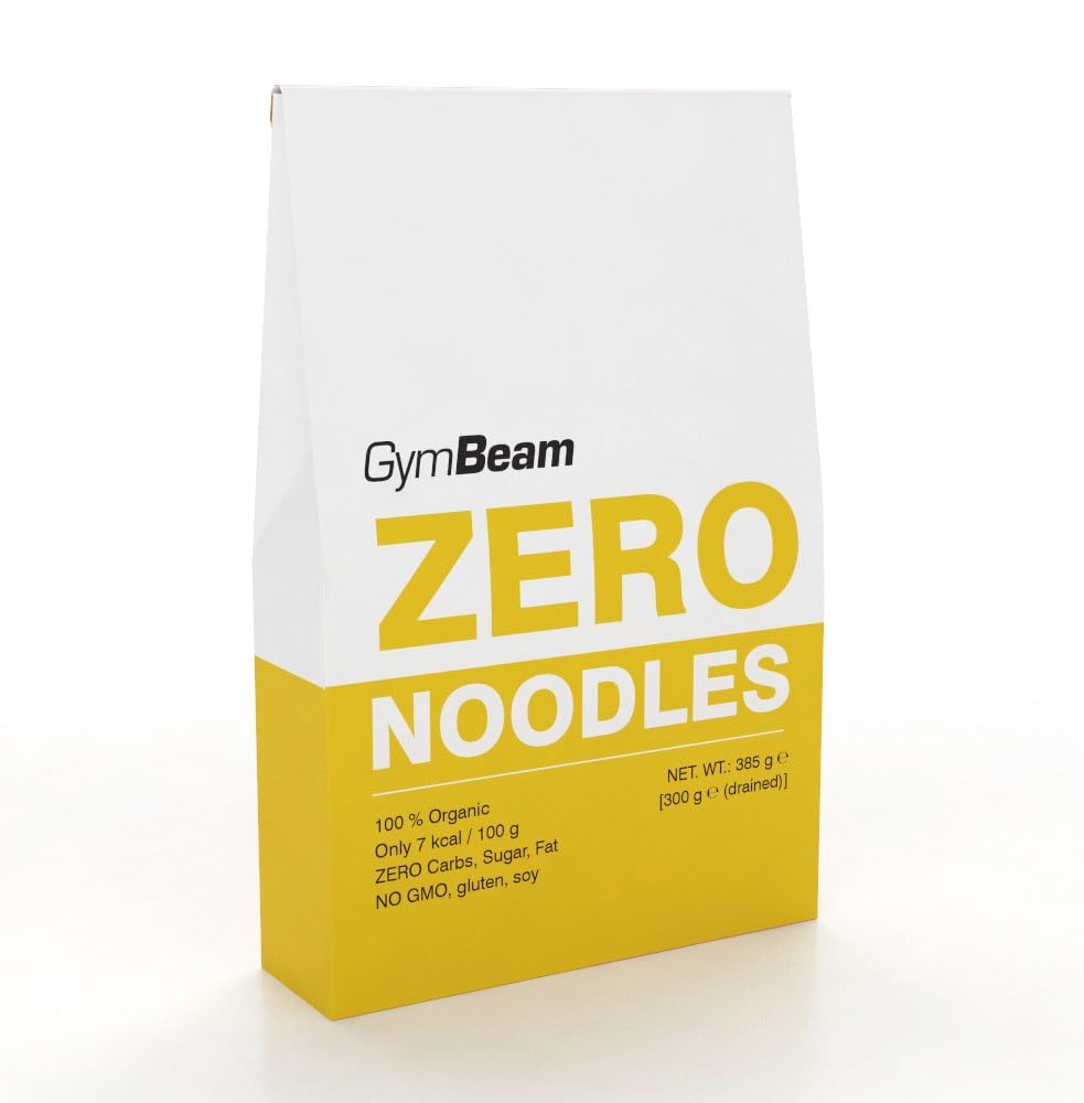 GymBeam Noodles Zero BIO 385g, Pasta Ipocalorica a Base di Farina di Konjac, Senza Glutine, Adatta ai Vegani, Ideale per la Perdita di Peso, Farina di Konjac di Alta Qualità Biologica