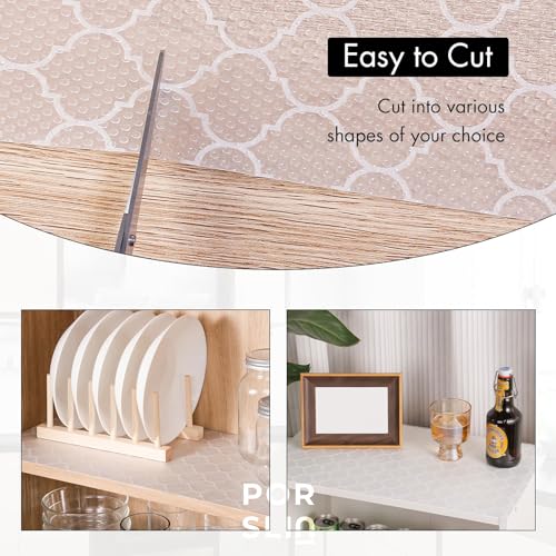 Image of Porslin Kitchen Drawers Mat Liners, 45cm x 5m Roll, Non-Slip, Waterproof, Washable, BPA-Free, Durable EVA for Shelves, Cupboards, Drawers, Fridge Mats, Wardrobe, Food Safe - SL14
