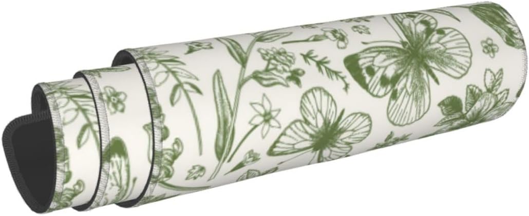 XL Mouse pad,Green Desk mat,Green Mouse pad,Botanical Decor,Floral Mouse pad,Green Office Supplies,Large Mouse Pad,Green Desk Accessories,11.8 * 31.5 Inches image 2