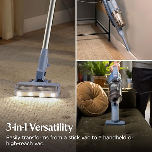 Image of Bissell PowerClean Corded Stick Vacuum | Pet Hair | LED Headlights | Tangle-Free Brush Roll | HEPA Sealed | 27-Foot Cord | Converts to Handheld | Self-Standing | 4214K