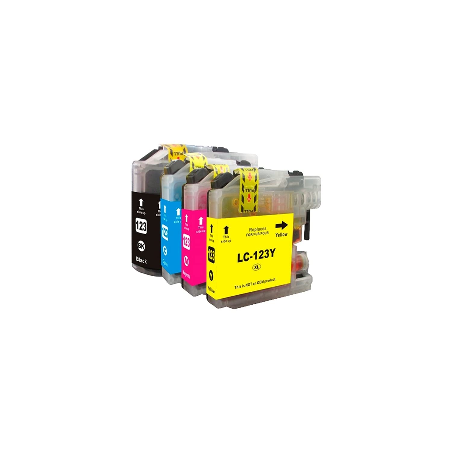 Lot De 12 Cartouches Compatibles Brother LC123 & LC121 – Noir, Cyan, Magenta, Jaune