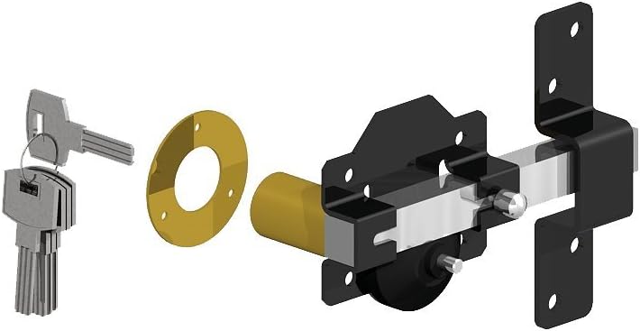GateMate 2 ¾” Double Locking Long Throw Gate Lock 5 Keys Included, Stainless Steel, High Durability, Ideal for Gates and Doors, Corrosion-Resistant.