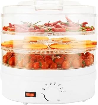 Small Food Dryer, Food Dryer, 3 Layers, Large Capacity, 360  Hot Air Circulation, 8 Levels of Temperature Adjustment, For Vegetables, Fruits, Mushrooms, Flowers, Fast Energy Saving Drying
