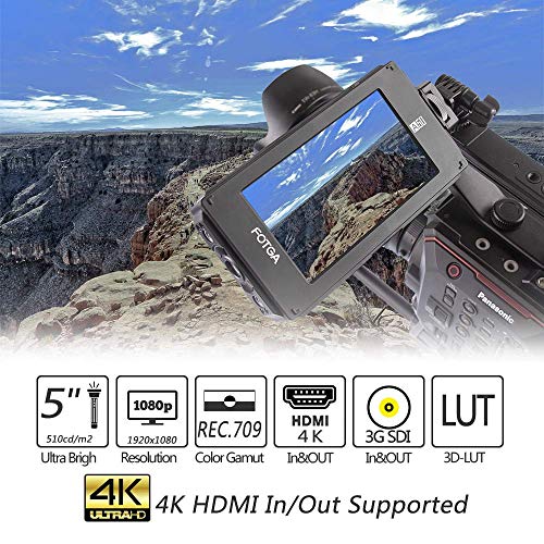 Image of Fotga A50TLS 5 inch DSLR Camera Touch Screen Video Field Monitor HD 1920x1080 3D LUT, 3G SD, Support 4K HDMI Input Output Dual NP-F550 F970 F570 F550 Battery Plate for Sony A6500 Panasonic GH5 Canon 5D