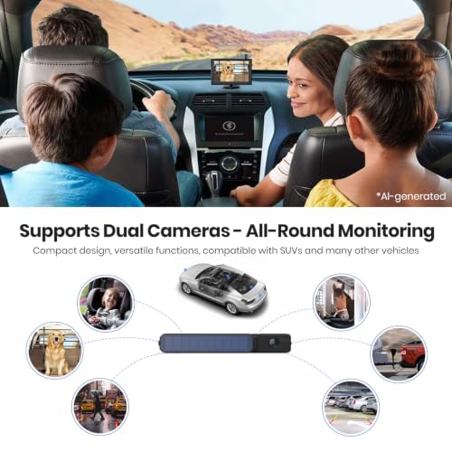 Image of Foxpark Solar Wireless Backup Camera, 1080P 5'' Monitor Back Up Camera Systems Wireless, 3 Mins DIY Installation, Reverse Camera for Car, Truck, Van, RV