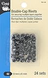 Dritz Double-Cap Rivets 8mm x 6mm-24 Ct. , Gunmetal