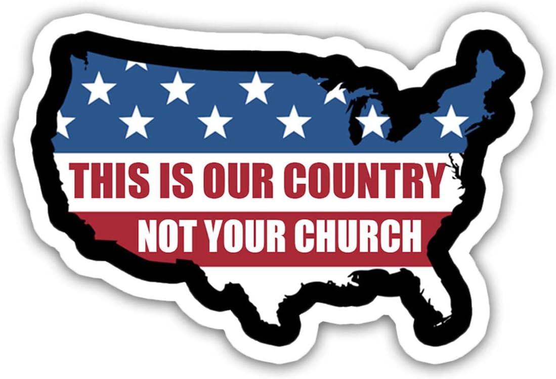 (3in - 3Pcs) This is Our Country Not Your Church Sticker Gift Decoration Graphic Helmet Bumper Atheist Atheism Sticker-