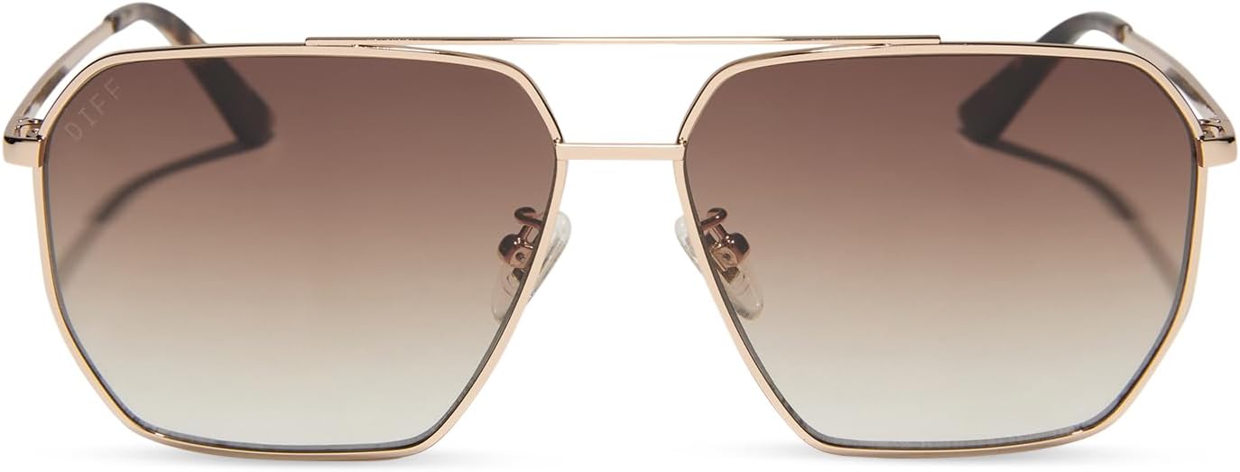 DIFF Berkely Oversized Navigator Sunglasses for Women | UV400 Protection | Modern Metal Frames - Image 3
