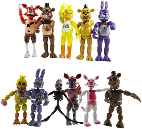 Toysvill FNAF Action Figures (Set of 11pcs) Inspired by Five Nights at Freddy's Toys, Jointed Dolls Perfect Collection and Gift
