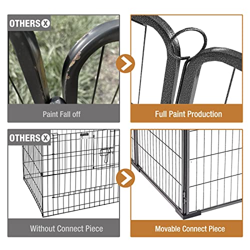 Dog Playpen Indoor & Outdoor Foldable Metal Pet Exercise Fence Pen with Door Gate,Dog Kennels for Small/Medium/Puppy Dogs,Rabbits (8 Panels, 39 Inch)…