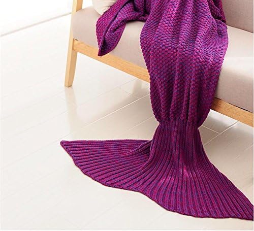 CASOFU Purple Mermaid Tail Blanket,Adult Thick Mermaid Tail Blanket Snuggle Mermaid