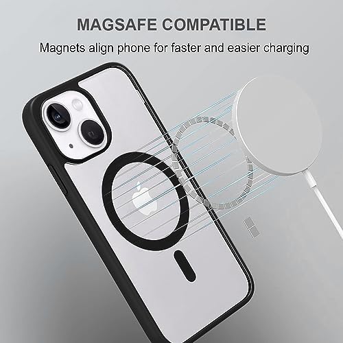 Image of KARWAN️ Hybrid Transparent iPhone 15 Back Cover Case Compatibe with Mag-Safe |Camera Protection Bump | Transparent Back Cover Case for iPhone 15(PC, TPU | Black Bumper)