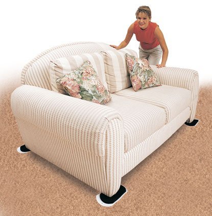 EZ Moves Furniture Slides for Carpet, Large (9” x 6”) - Easily Move Sofas, Loveseats, Cabinets, Bookcases, and More (4 Slides per Set)