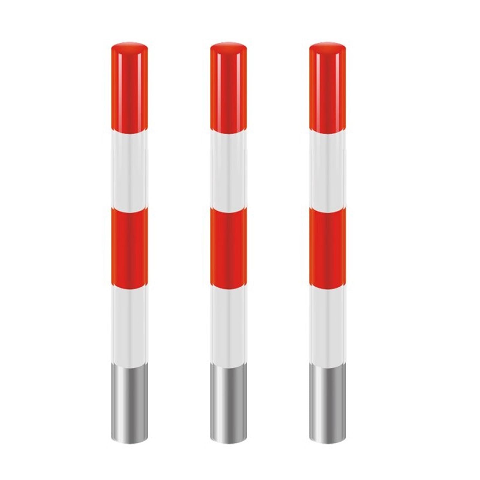 Conos de Advertencia Empotrado, Cono de Señalización, Alta Reflectividad, Diseño Reforzado, para Zonas de Alto Tráfico (3 Unidades)(Red,100x11cm/39x4in)