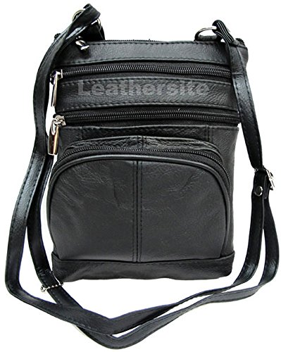 Genuine Leather Cross Body Purse 5 Pocket with Organizer
