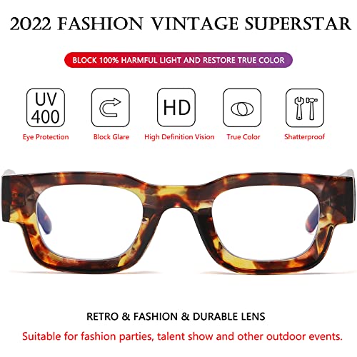 Image of AIEYEZO Modern Thick Rectangle Sunglasses for Women Men 90s Retro Chunky Square Polarized Sun Glasses UV400 Protection