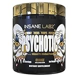 Insane Labz Psychotic Gold, High Stimulant Pre Workout Powder, Extreme Lasting Energy, Focus, Pumps and Endurance with Beta Alanine, DMAE Bitartrate, NO Booster
