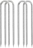 12-Inch U-Shaped Rebar Tent Stakes (4-Pack) – Heavy-Duty Ground Anchors for Outdoor Tents, Tarps, Canopies & Shelters – Windproof, Corrosion-Resistant – Gardening, Camping, Beach, Decorative Stakes