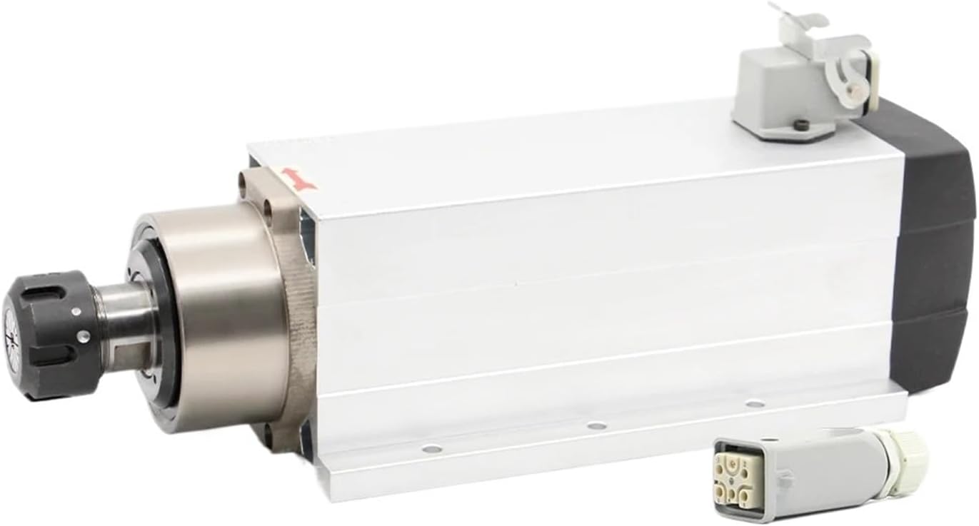 3.5KW ER25 Air Cooled Spindle Motor Ceramic Bearings Square Type With/without Flange Used for Milling Machine(380v,With flange)