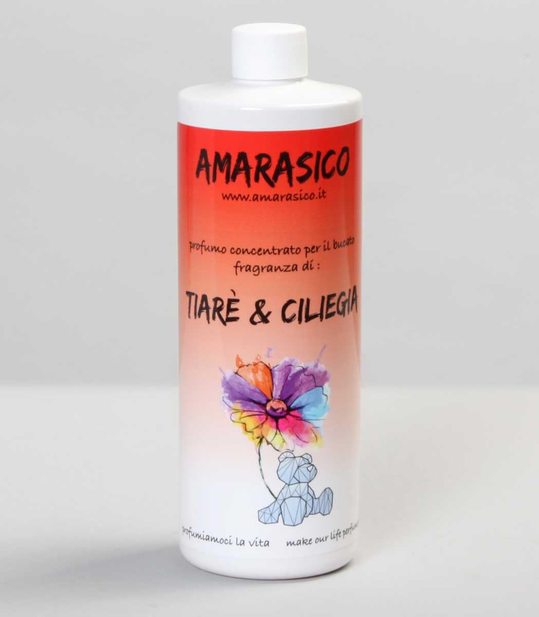 Tiare & Cherry Laundry Essence | Clothes Freshener & Long-Lasting Fabric Scent | 500ML + Dosage cup