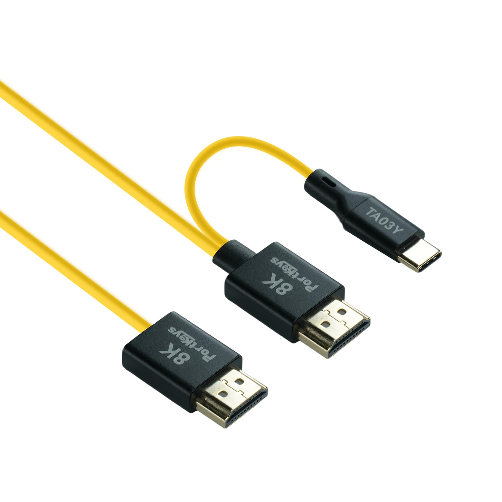 Amazon | Portkeys 8K HDMIケーブル 48Gbps高速HDMI 2.1ケーブル 2.5mm
