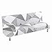 papasgix Funda para Sofá Cama sin Brazos Clic Clac Elastica Funda Protectora para Sofá Cama sin Reposabrazos Funda Elásticade Poliéster y Extensible para Sofá de 3 Plazas,Línea/Blanca