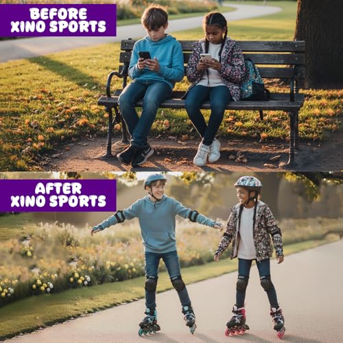 XINO SPORTS Adjustable Inline Skates for Boys and Girls, Aqua, Medium 1-4 - image 4