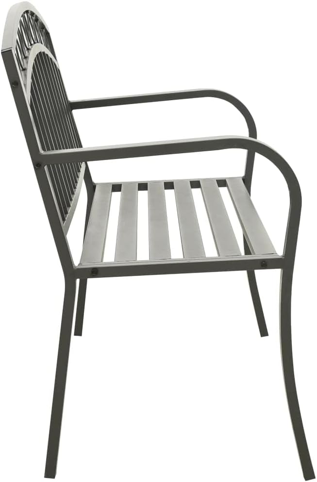 Patio Bench,Garden Benches for Outdoors,Home Furniture,Entryway Bench,Balcony Furniture, for Patio,Park,Lawn,Yard, 49.2" Steel Gray