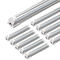 Barrina LED Shop Light, 4FT 40W 5000LM 5000K Daylight White, V Shape, Clear Cover, Linkable with Plug, T8 LED Tube Lights, ETL Listed, 10 Packs