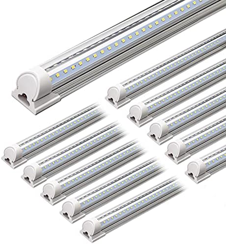 Barrina T8 LED Shop Lights 4FT, 40W 5500LM 5000K, High Output, 10 Packs