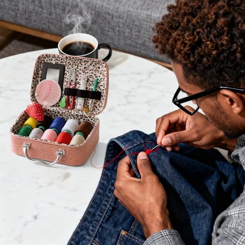 Kit de costura compacto para principiantes con estuche de 22 piezas para arreglar ropa 2
