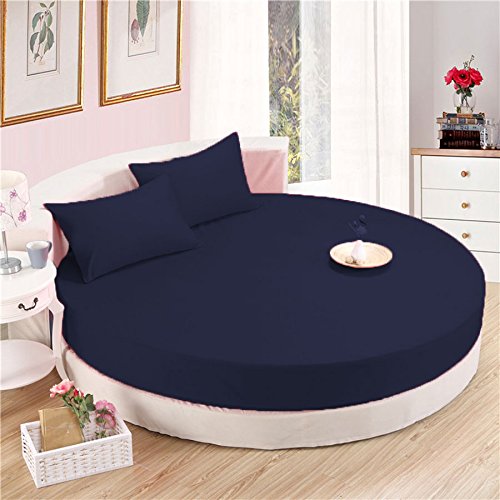 Parure de lit ronde en coton égyptien pour chambre moderne marine