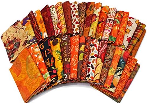 Fields Fabrics 10 Fat Quarters - Autumn Fall Fat Quarter Bundle Autumnal Nature Leaves Quality Quilters Cotton Fabrics M227.02