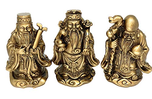 Betterdecor Feng Shui Fuk Luk Sau Tres Dioses Estatuas Decorativas miniatura 2