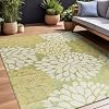 Beverly Rug Outdoor Rug 8×10 Modern Exotic Tropical Leaf Area Rugs for Indoor and Outdoor Patio Deck Porch Garden Water Resistant Washable Outside Carpet (8 x 10 Green)