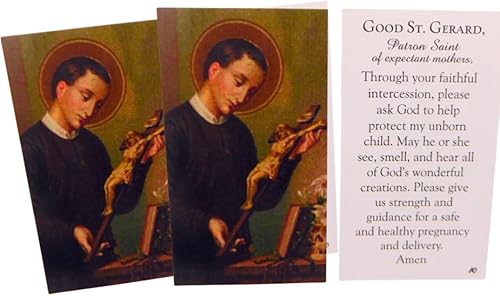 Westmon Works Paquete de 10 tarjetas sagradas de San Gerardo con oración clásica a patrón católico del embarazo de futuras madres Westmon Works Paquete de 10 tarjetas sagradas de San Gerardo con oración clásica a patrón católico del embarazo de futuras madres